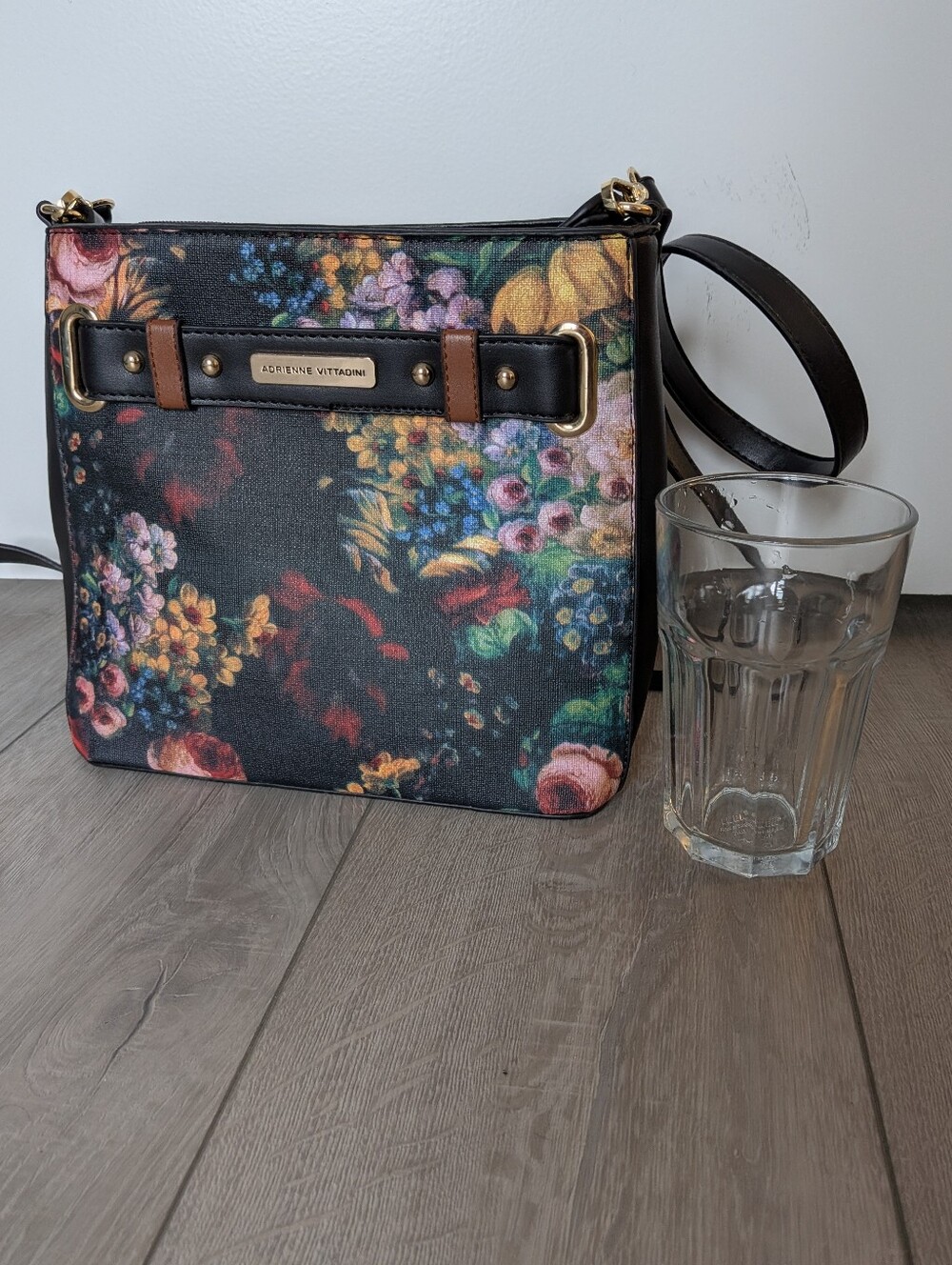 Adrienne Vittadini Floral Bag Belt-Buckle Convertible Crossbody Bag